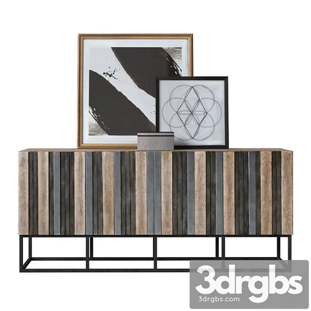 Hooker melange brady credenza 2 3D Model Free