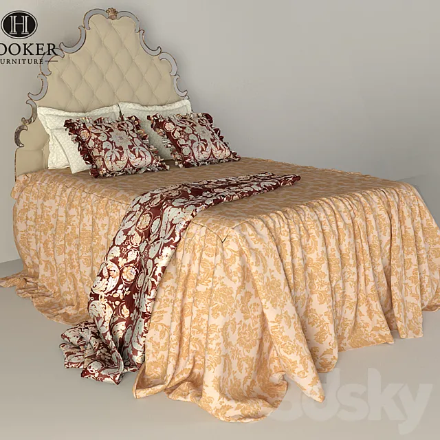 Hookerfurniture_Sanctuary Tufted Bed 5_0 Queen 3D Model