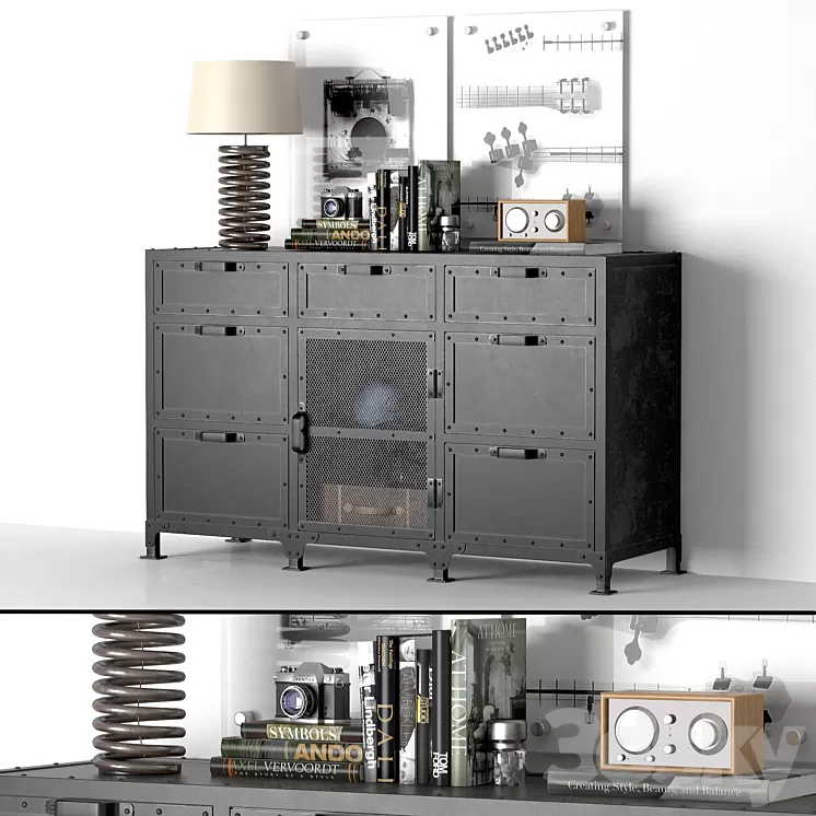 HOPPER WIDE DRESSER 3D Model