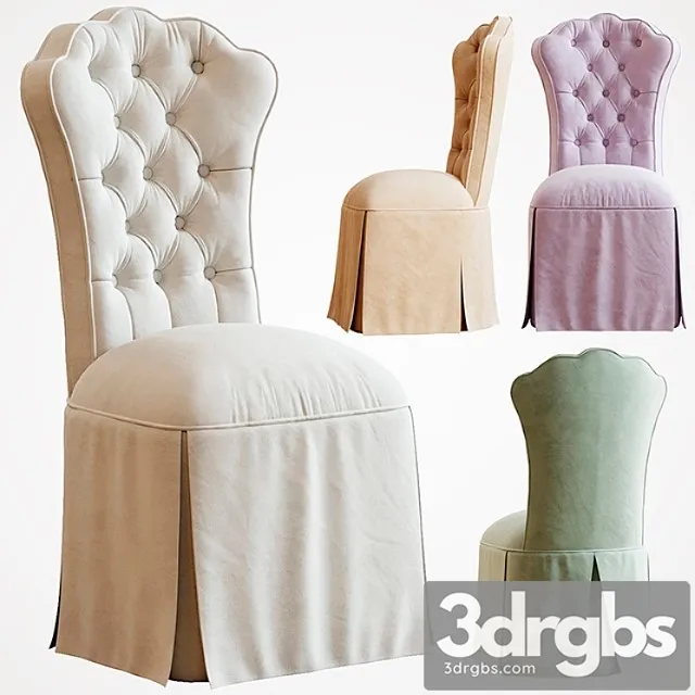 Horchow Allison Tufted Vanity Chair 1 3D Model Free