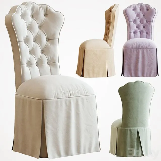 HORCHOW Allison Tufted Vanity Chair 3D Model