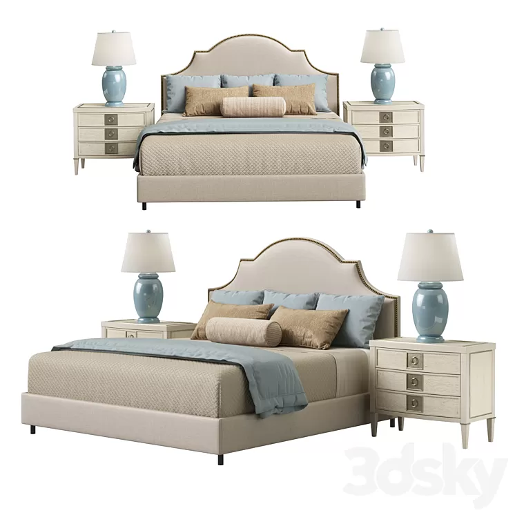 Horchow Cheresse King Bed 3D Model