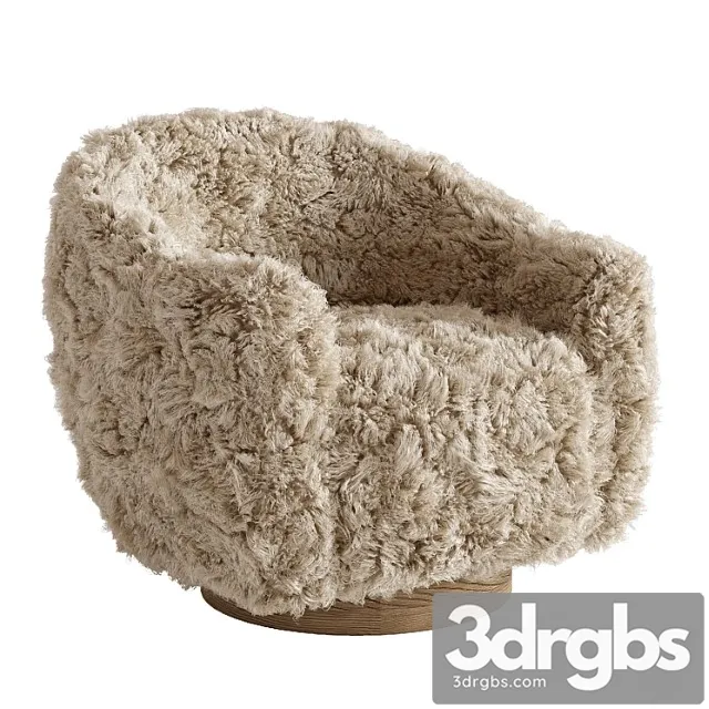 Horchow simone sheepskin swivel chair