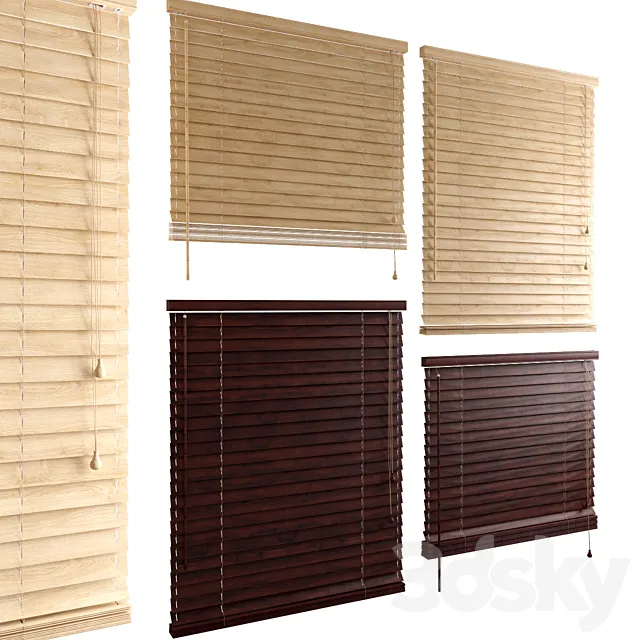 Horizontal bamboo blinds 3D Model