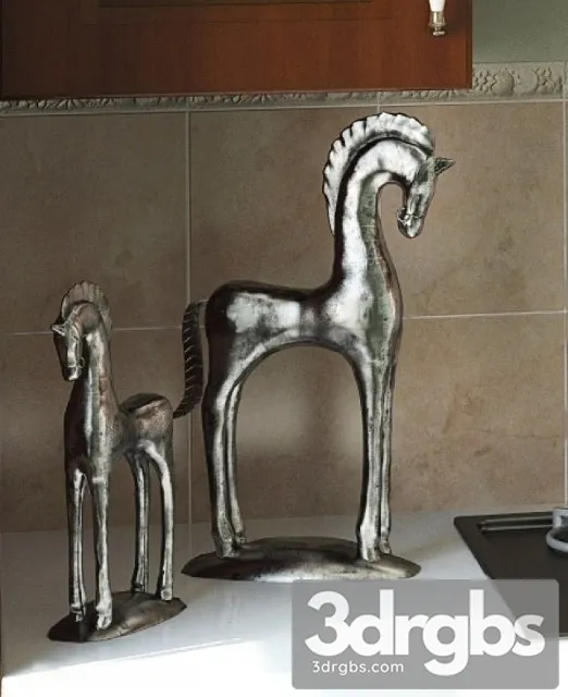 Horse Aluminum 3D Model Free