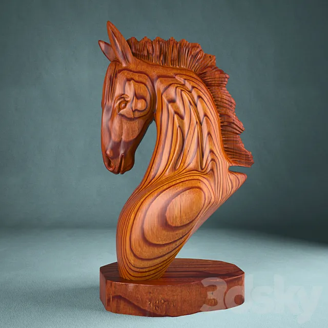 horse made of wood 3D Model