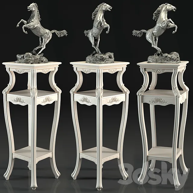 Horse sculpture flower stand 3D Model