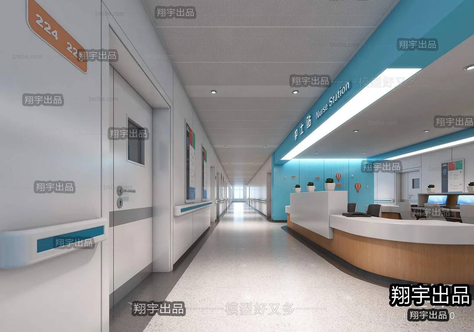 Hospital 3D Interior Scene - 3D Models - 014