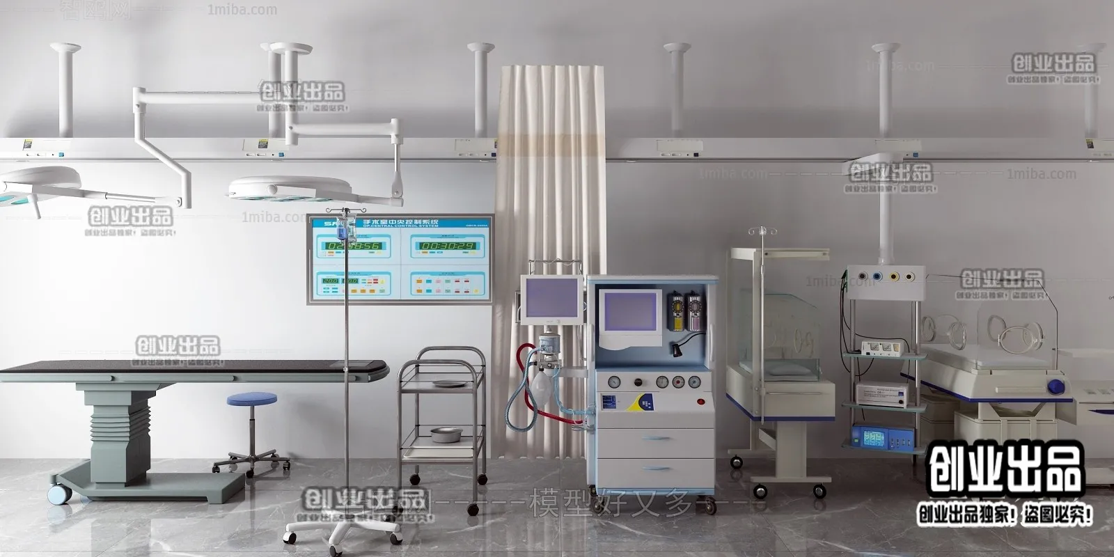 Hospital 3D Interior Scene - 3D Models - 048