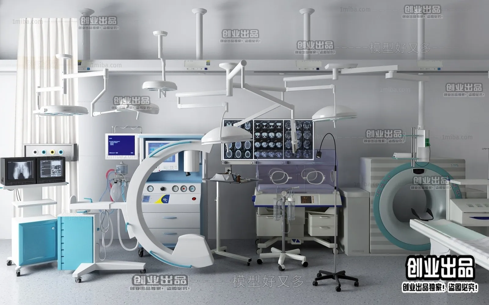 Hospital 3D Interior Scene - 3D Models - 052