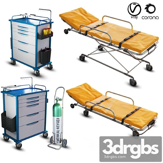 Hospital equipment vol 2 3D Model Free