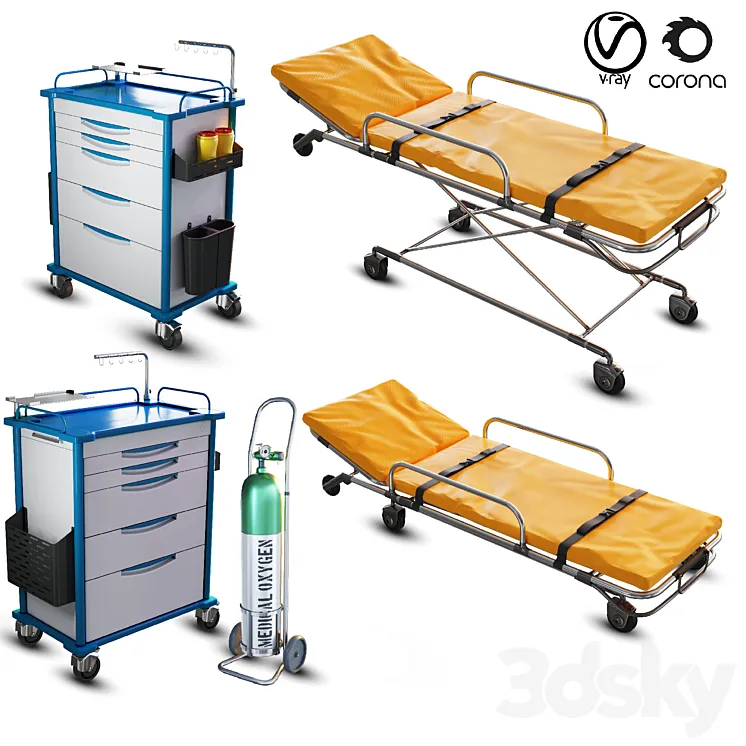 hospital equipment vol 2 3D Model Free
