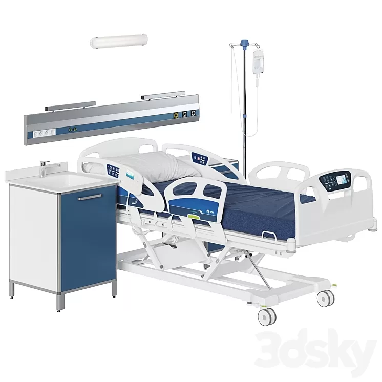 Hospital room equipment 3D Model