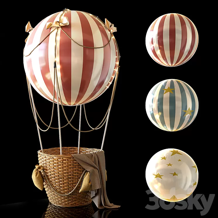 Hot air balloon 3D Model Free