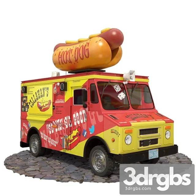 Hot dog truck 3D Model Free