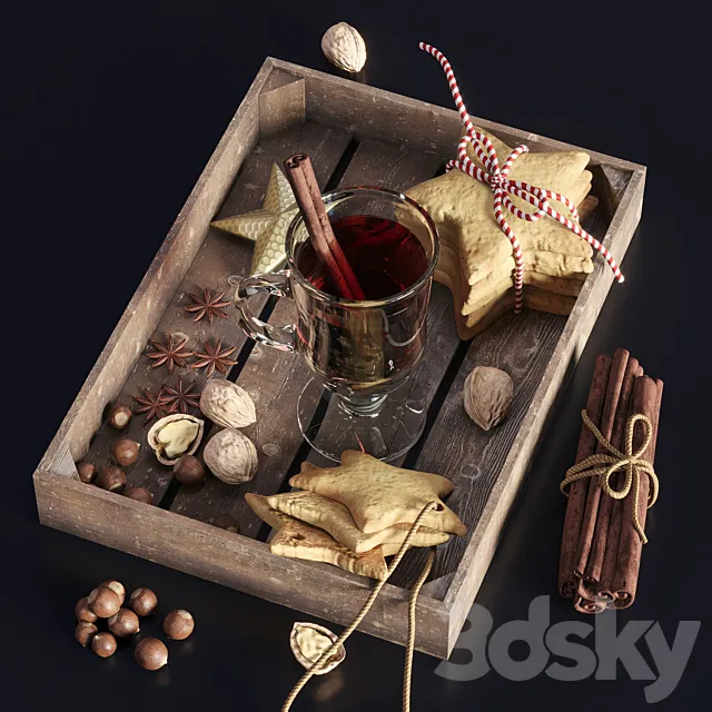 Hot Drinks for New Year's 3D Model