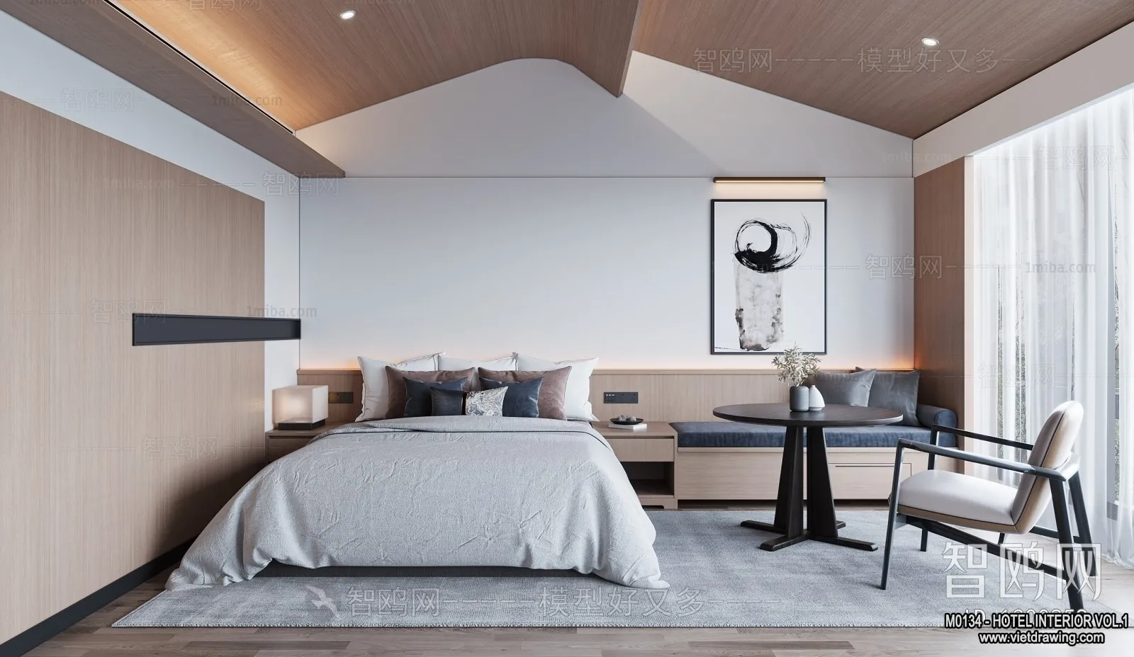 Hotel - Bedroom - 3D Interior Scene - 3D Models - 002