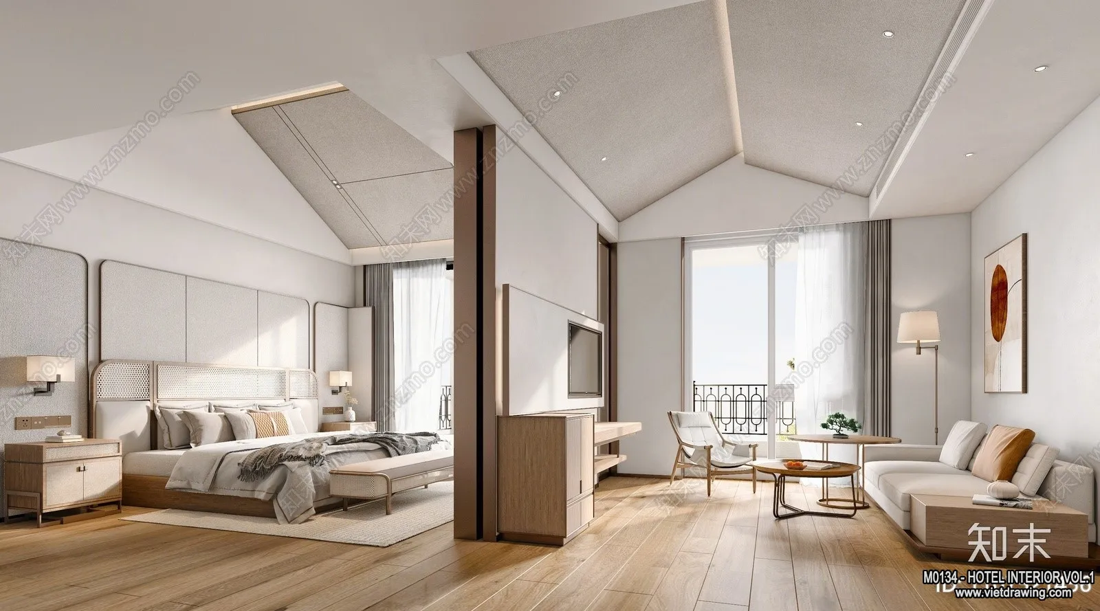 Hotel - Bedroom - 3D Interior Scene - 3D Models - 005