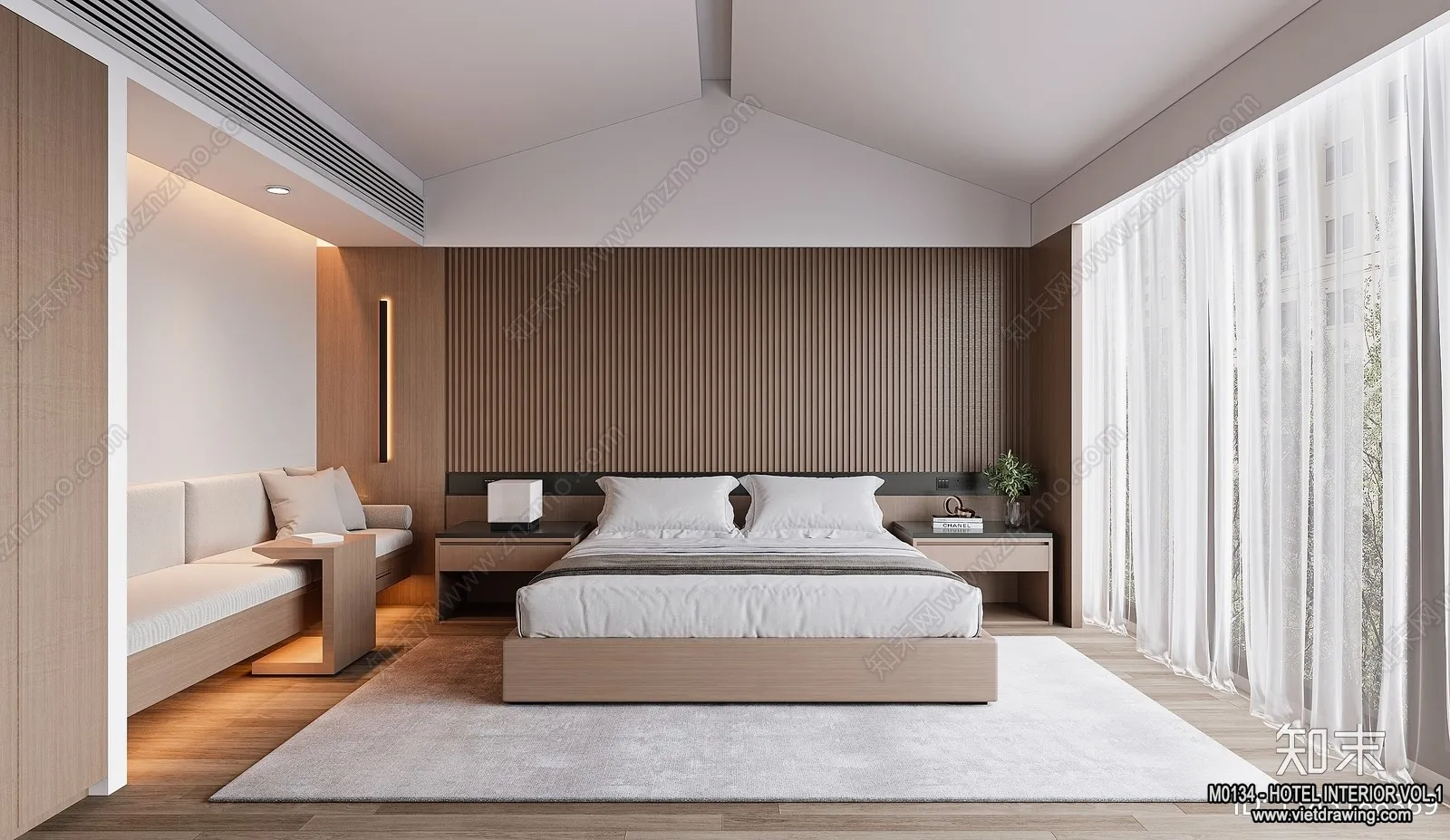 Hotel - Bedroom - 3D Interior Scene - 3D Models - 009