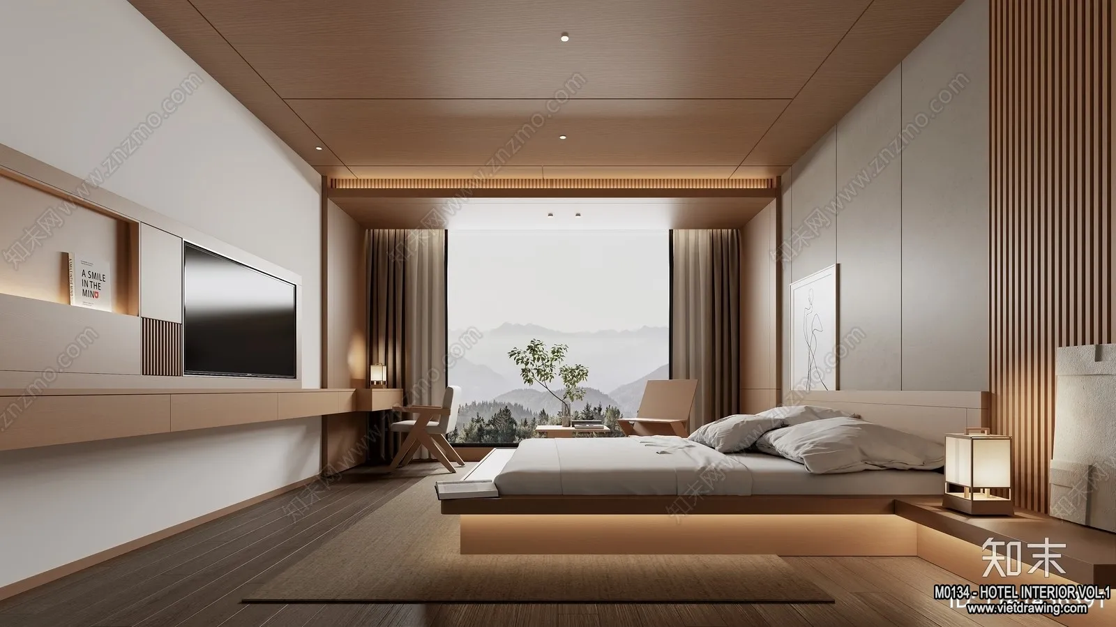 Hotel - Bedroom - 3D Interior Scene - 3D Models - 010