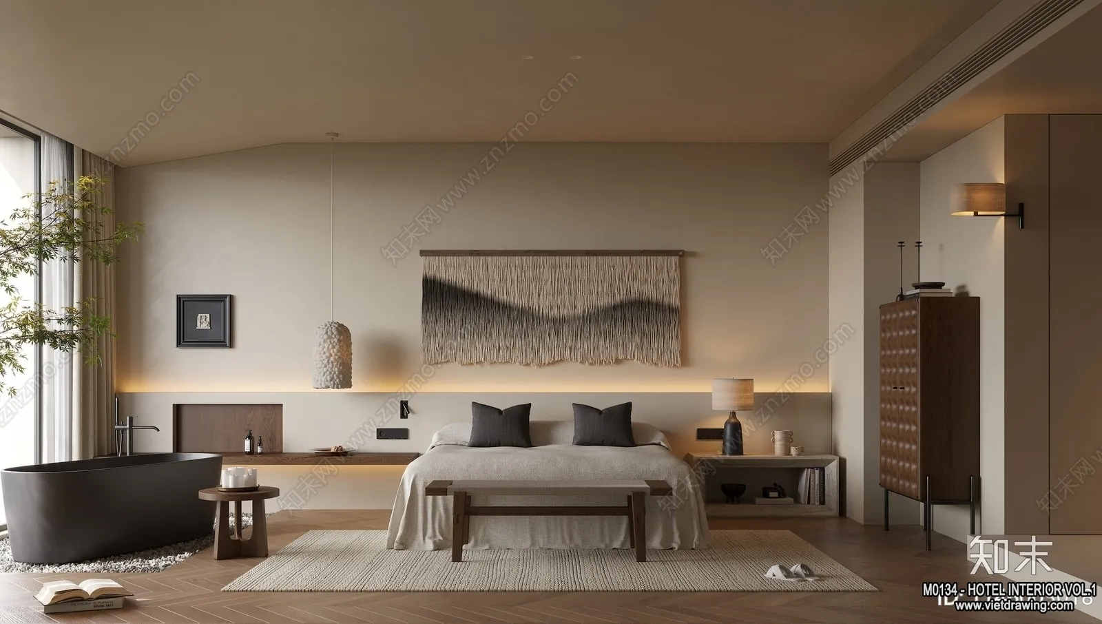 Hotel - Bedroom - 3D Interior Scene - 3D Models - 011