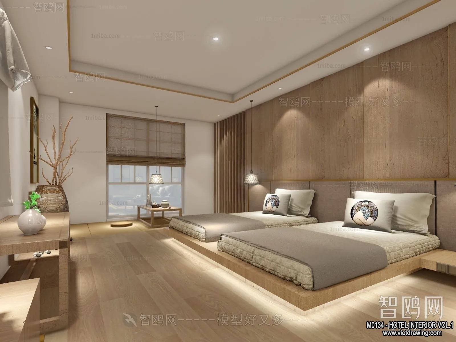 Hotel - Bedroom - 3D Interior Scene - 3D Models - 013