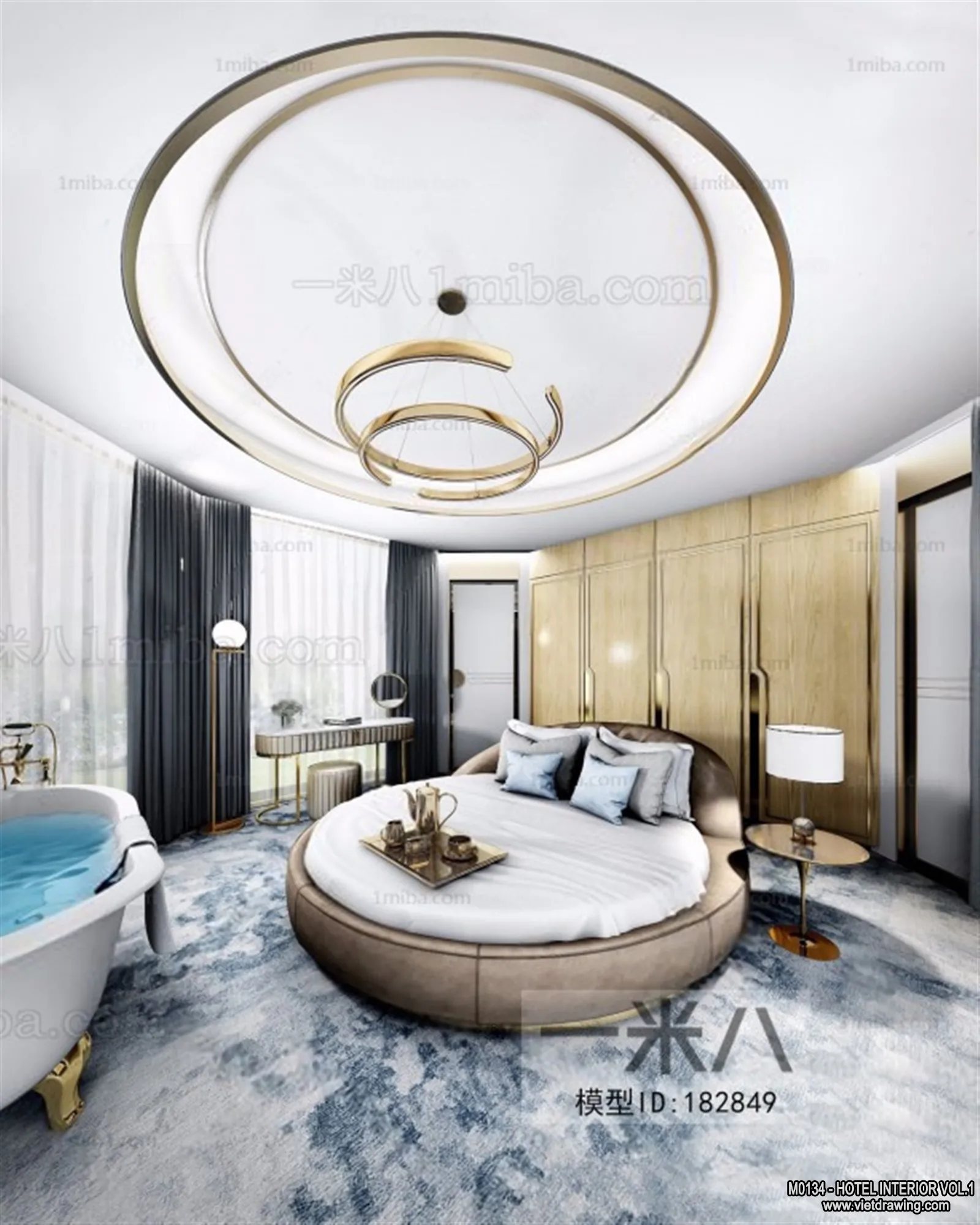 Hotel - Bedroom - 3D Interior Scene - 3D Models - 014