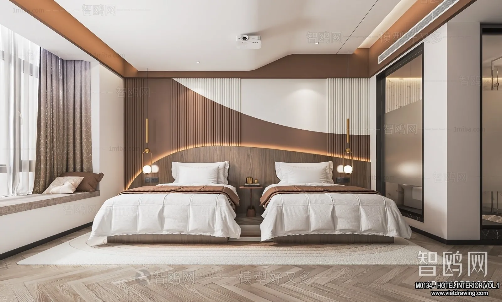 Hotel - Bedroom - 3D Interior Scene - 3D Models - 017