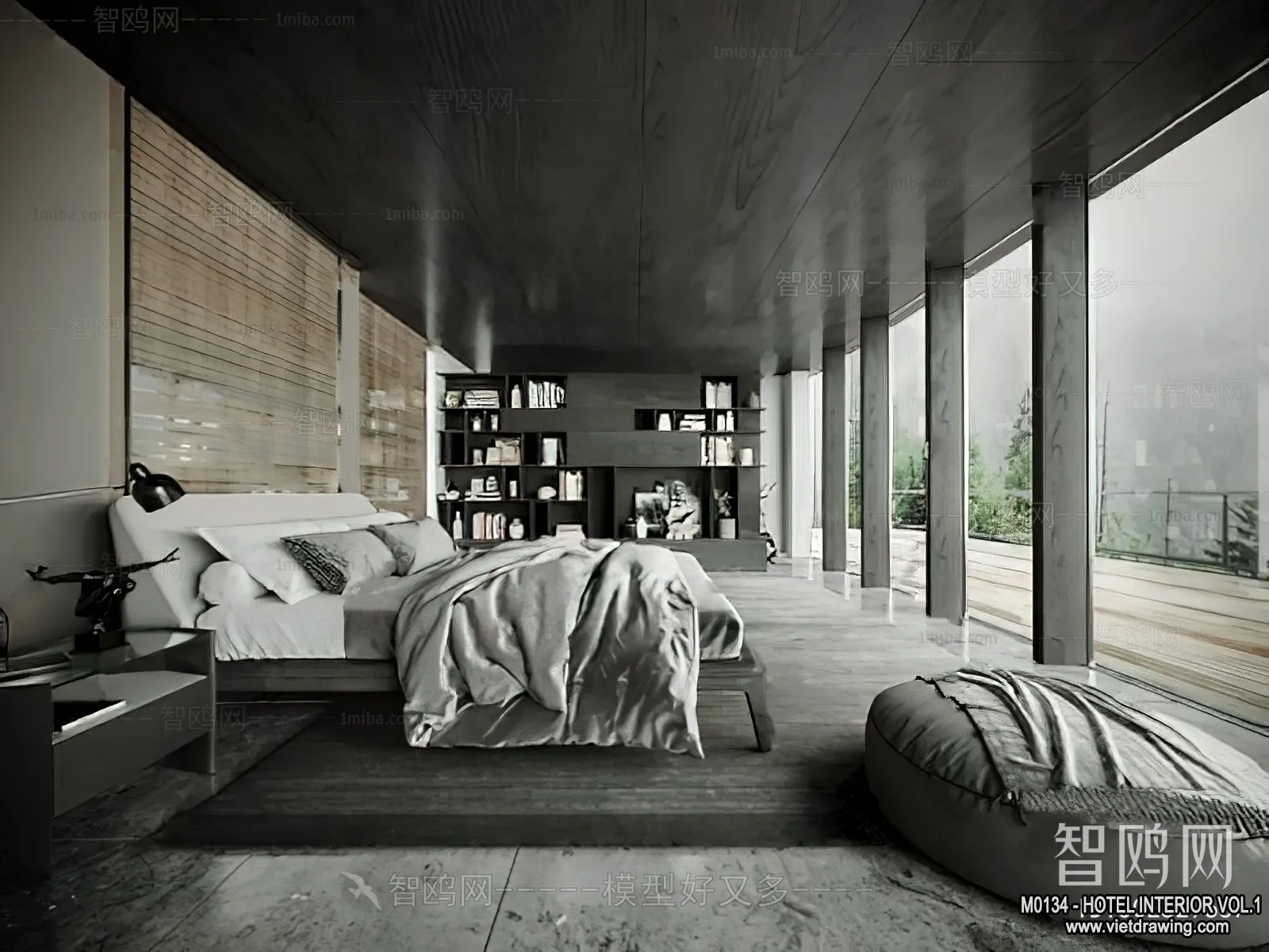 Hotel - Bedroom - 3D Interior Scene - 3D Models - 026