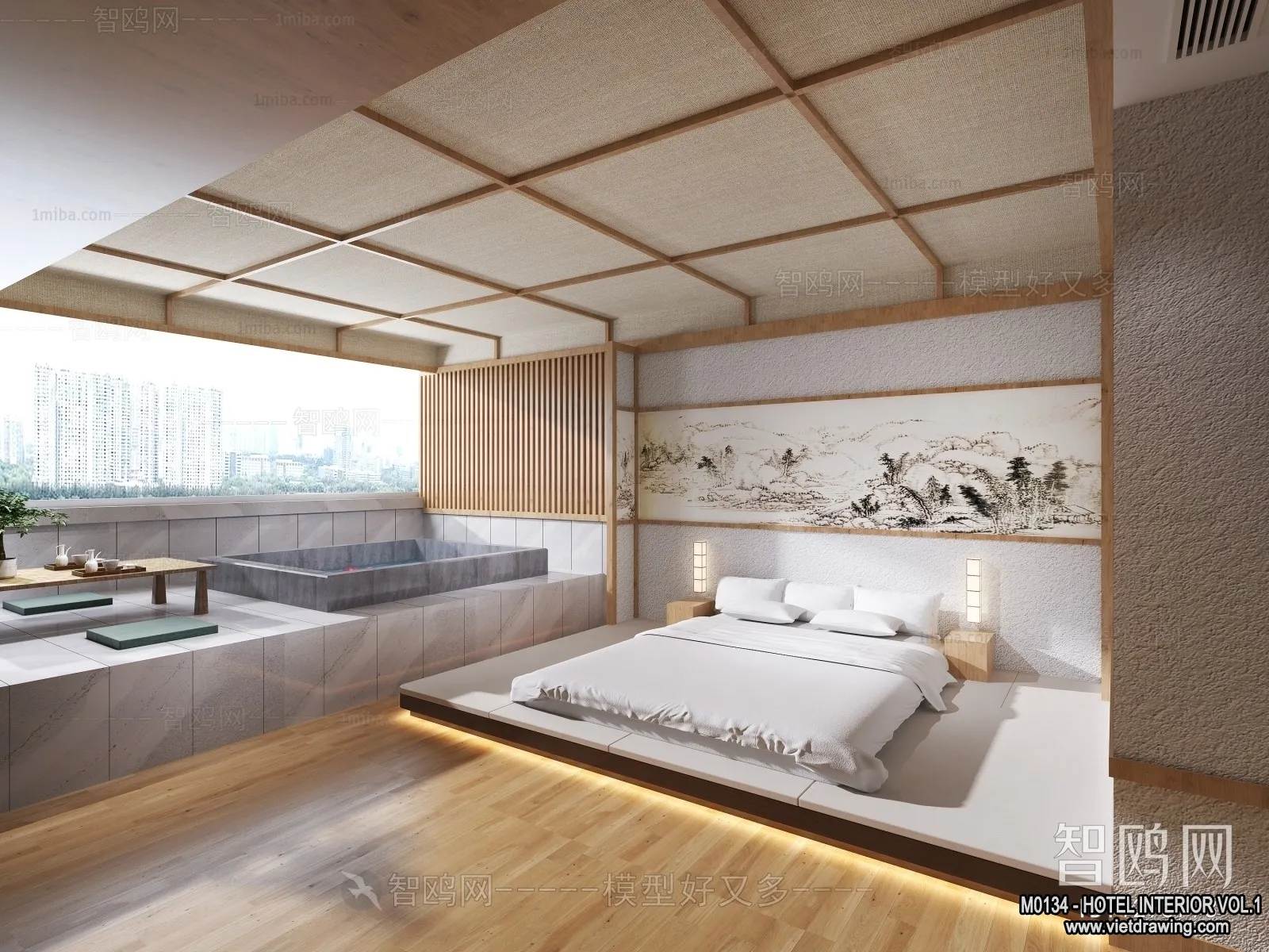 Hotel - Bedroom - 3D Interior Scene - 3D Models - 029