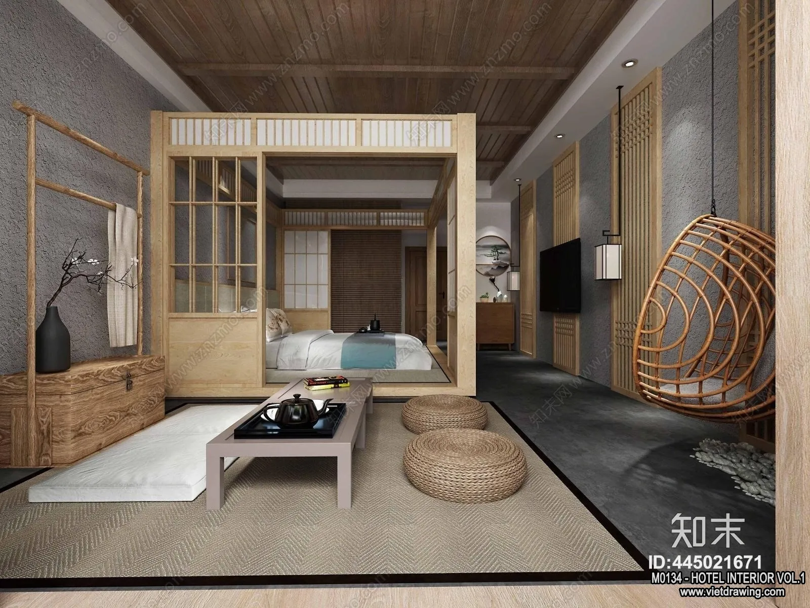 Hotel - Bedroom - 3D Interior Scene - 3D Models - 031