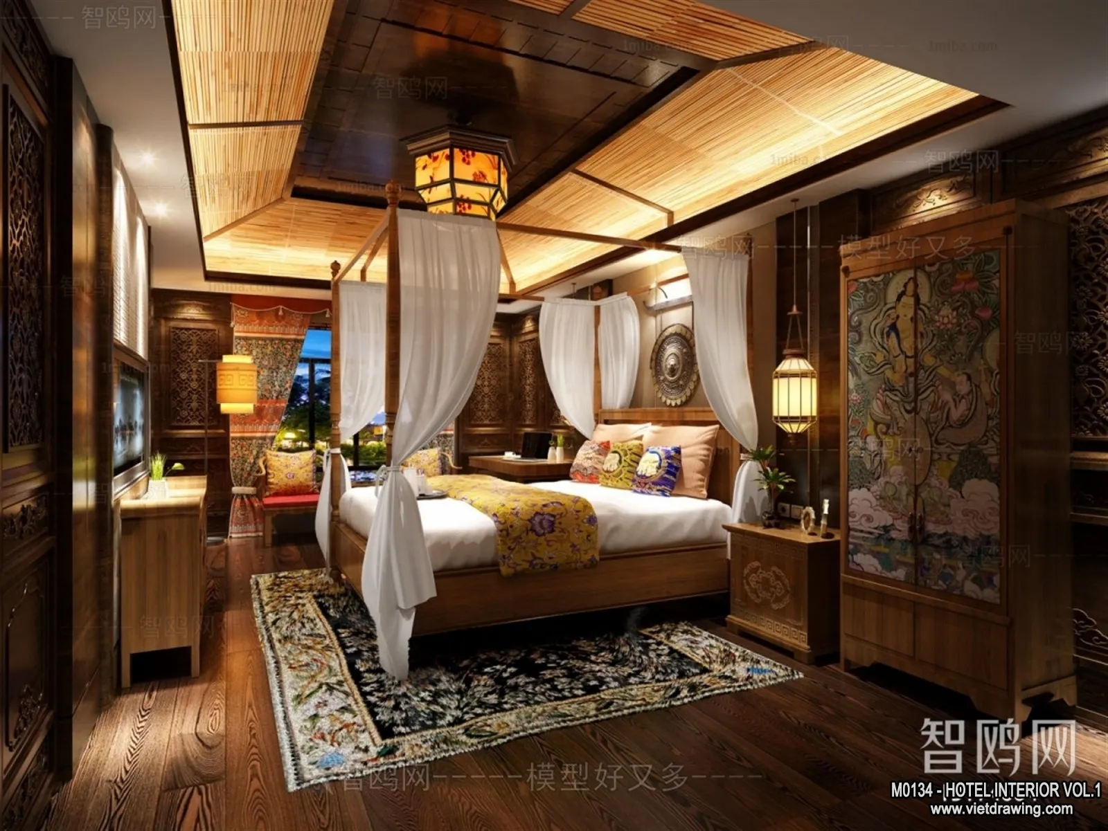 Hotel - Bedroom - 3D Interior Scene - 3D Models - 033