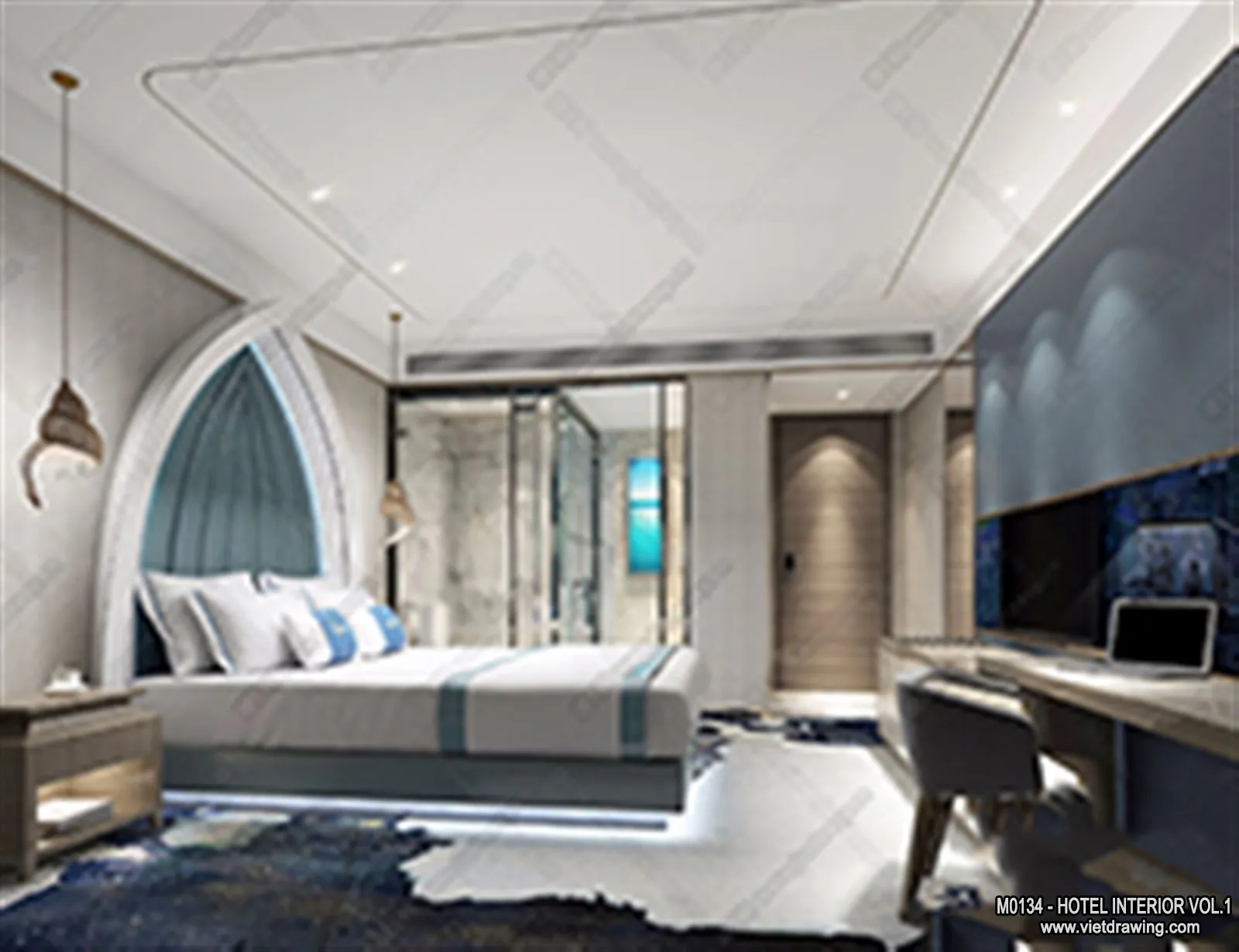 Hotel - Bedroom - 3D Interior Scene - 3D Models - 036