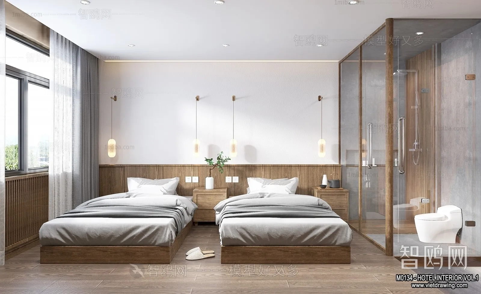 Hotel - Bedroom - 3D Interior Scene - 3D Models - 040