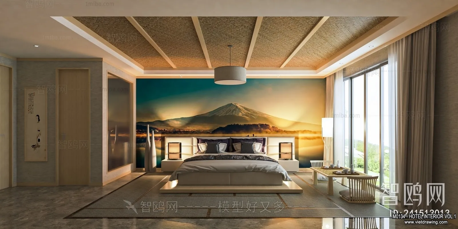 Hotel - Bedroom - 3D Interior Scene - 3D Models - 044