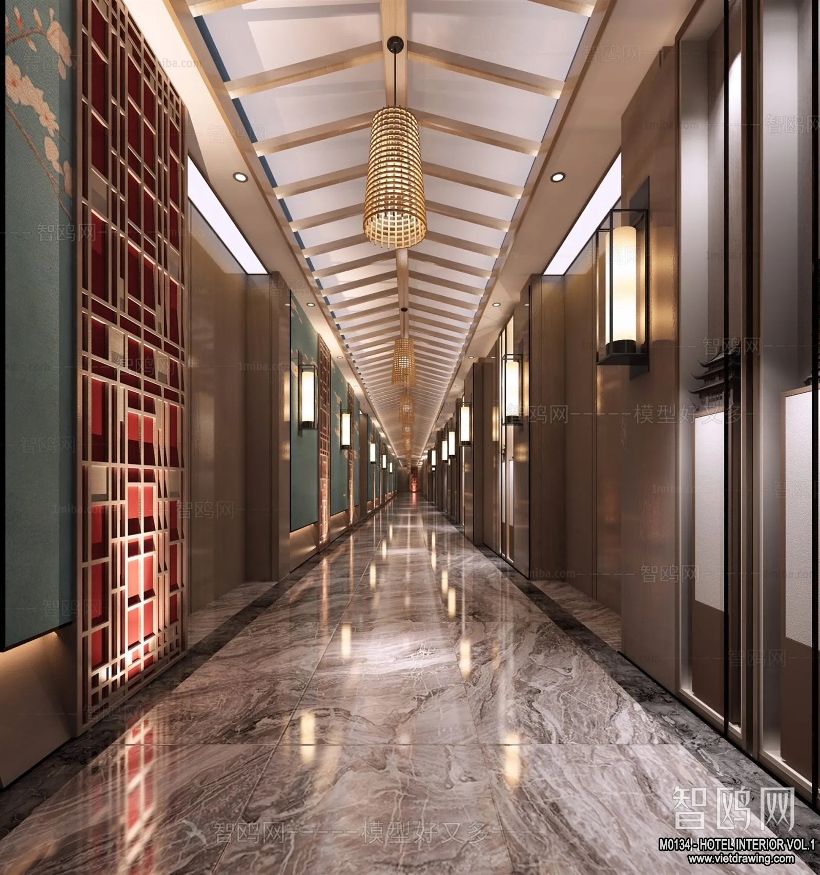 Hotel - Bedroom - 3D Interior Scene - 3D Models - 046