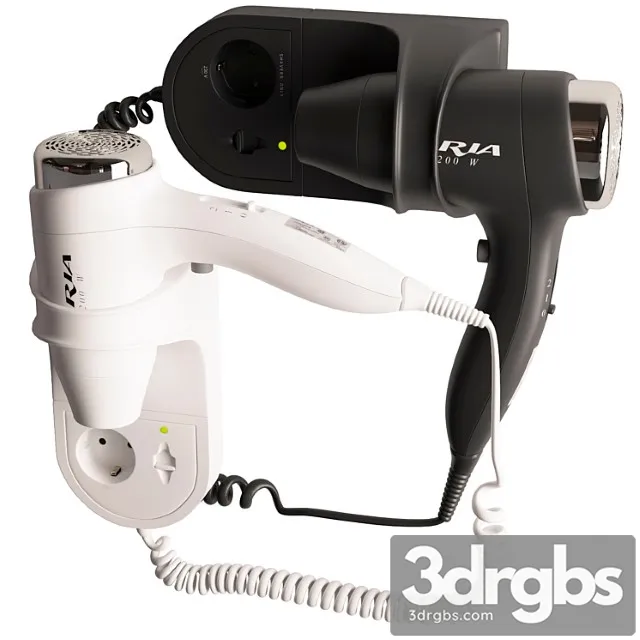 Hotel Hair Dryer Aria 1200w 3D Model Free