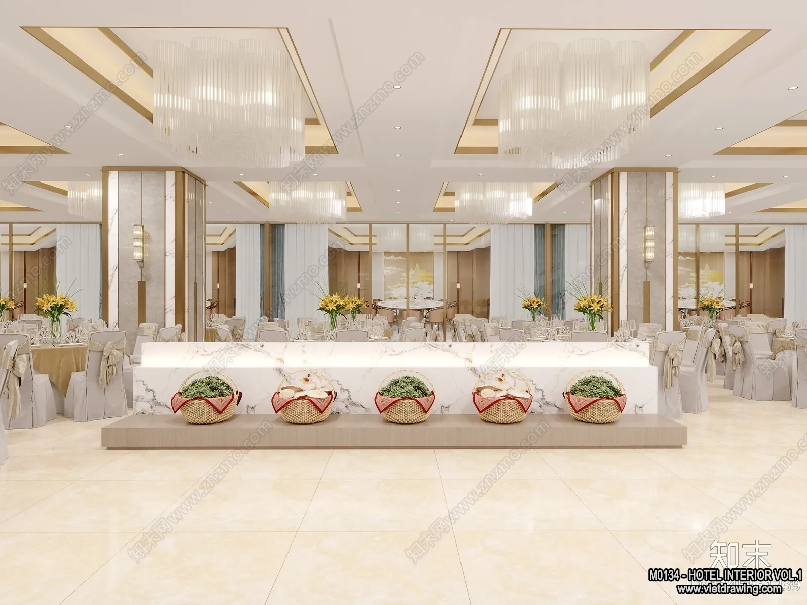 Hotel - Hall - 3D Interior Scene - 3D Models - 005