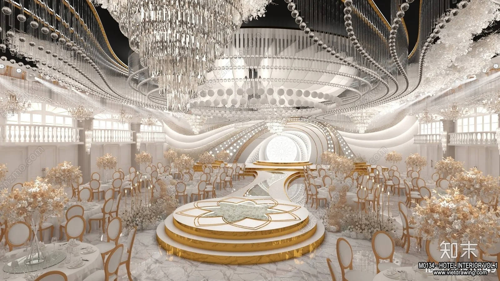 Hotel - Hall - 3D Interior Scene - 3D Models - 011