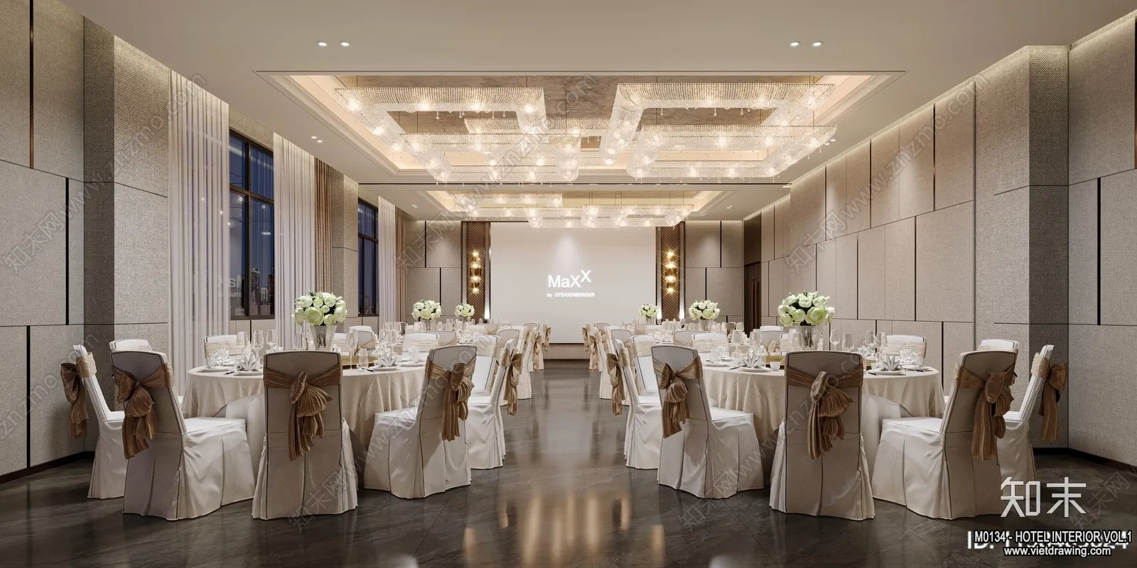 Hotel - Hall - 3D Interior Scene - 3D Models - 013