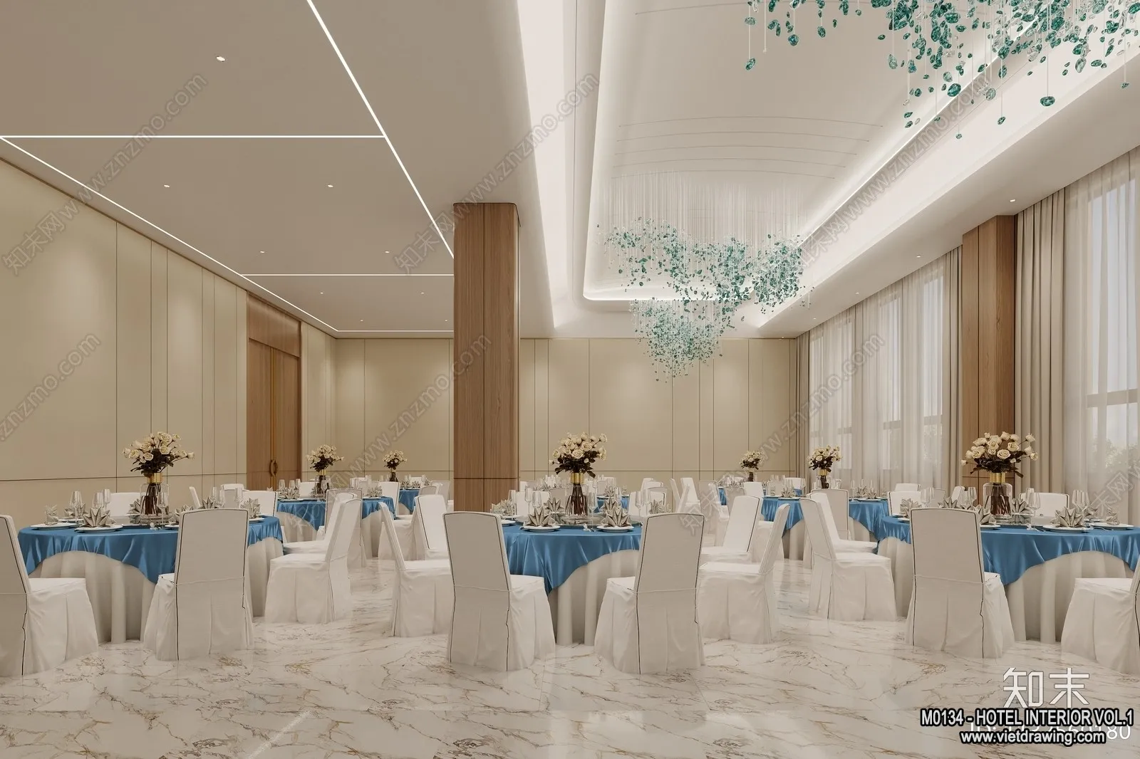 Hotel - Hall - 3D Interior Scene - 3D Models - 024