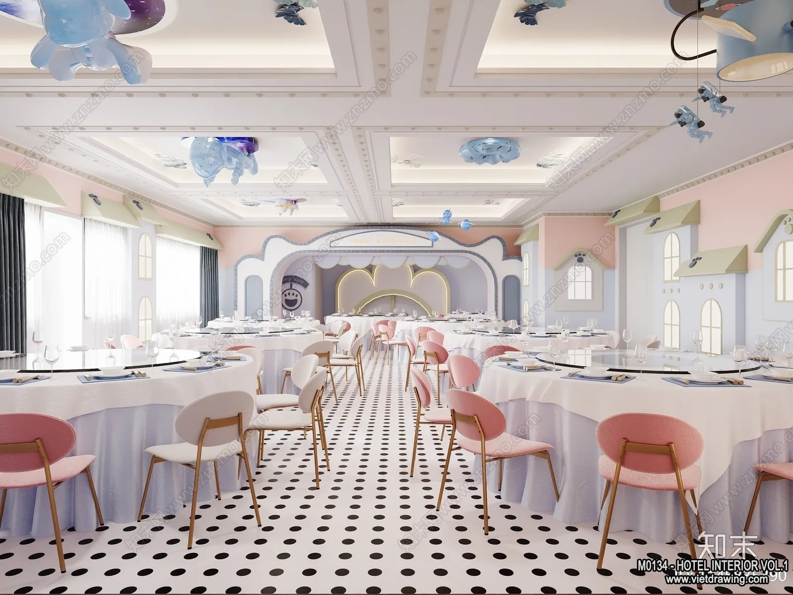 Hotel - Hall - 3D Interior Scene - 3D Models - 056