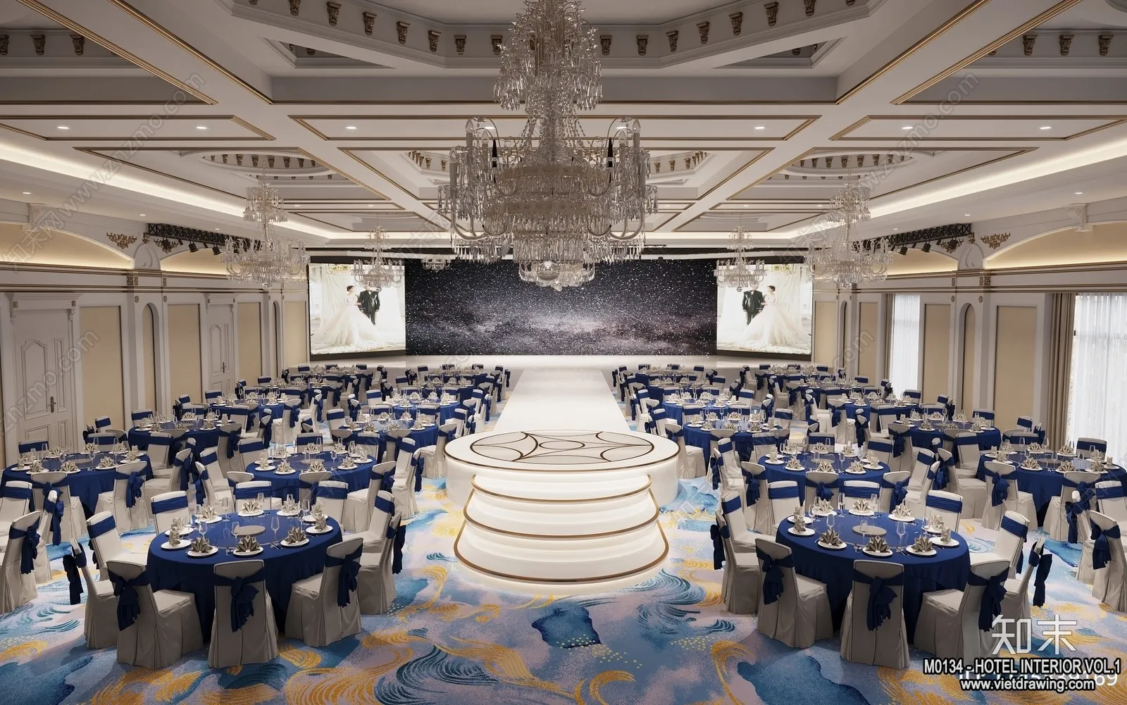 Hotel - Hall - 3D Interior Scene - 3D Models - 063