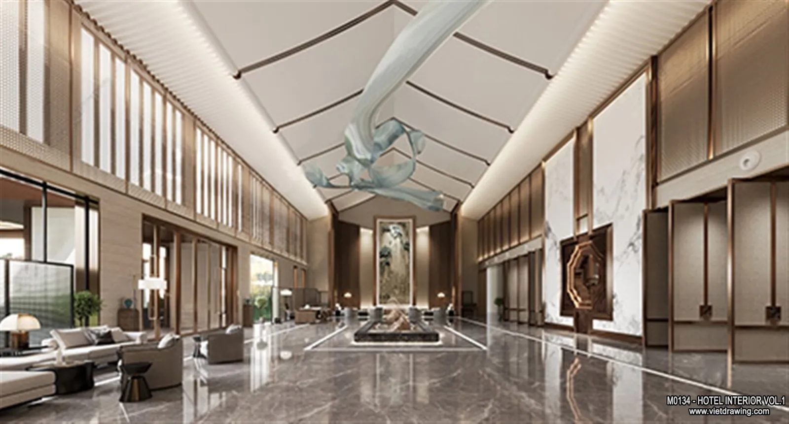 Hotel - Lobby - 3D Interior Scene - 3D Models - 413