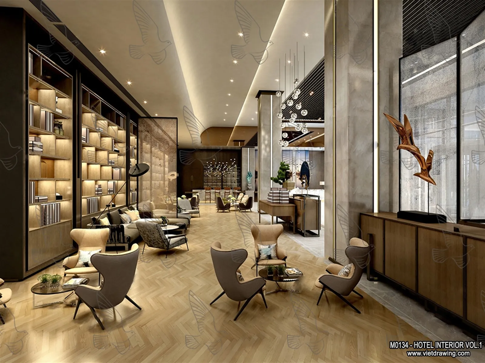 Hotel - Lobby - 3D Interior Scene - 3D Models - 416