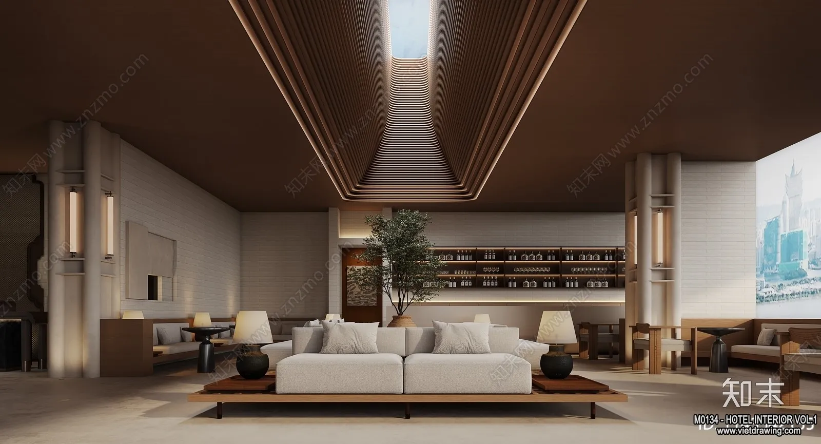 Hotel - Lobby - 3D Interior Scene - 3D Models - 420