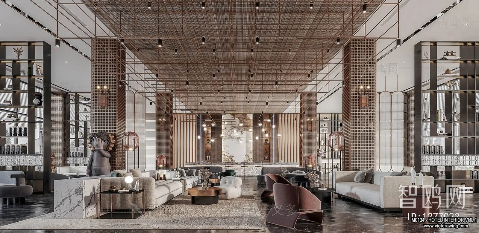 Hotel - Lobby - 3D Interior Scene - 3D Models - 421