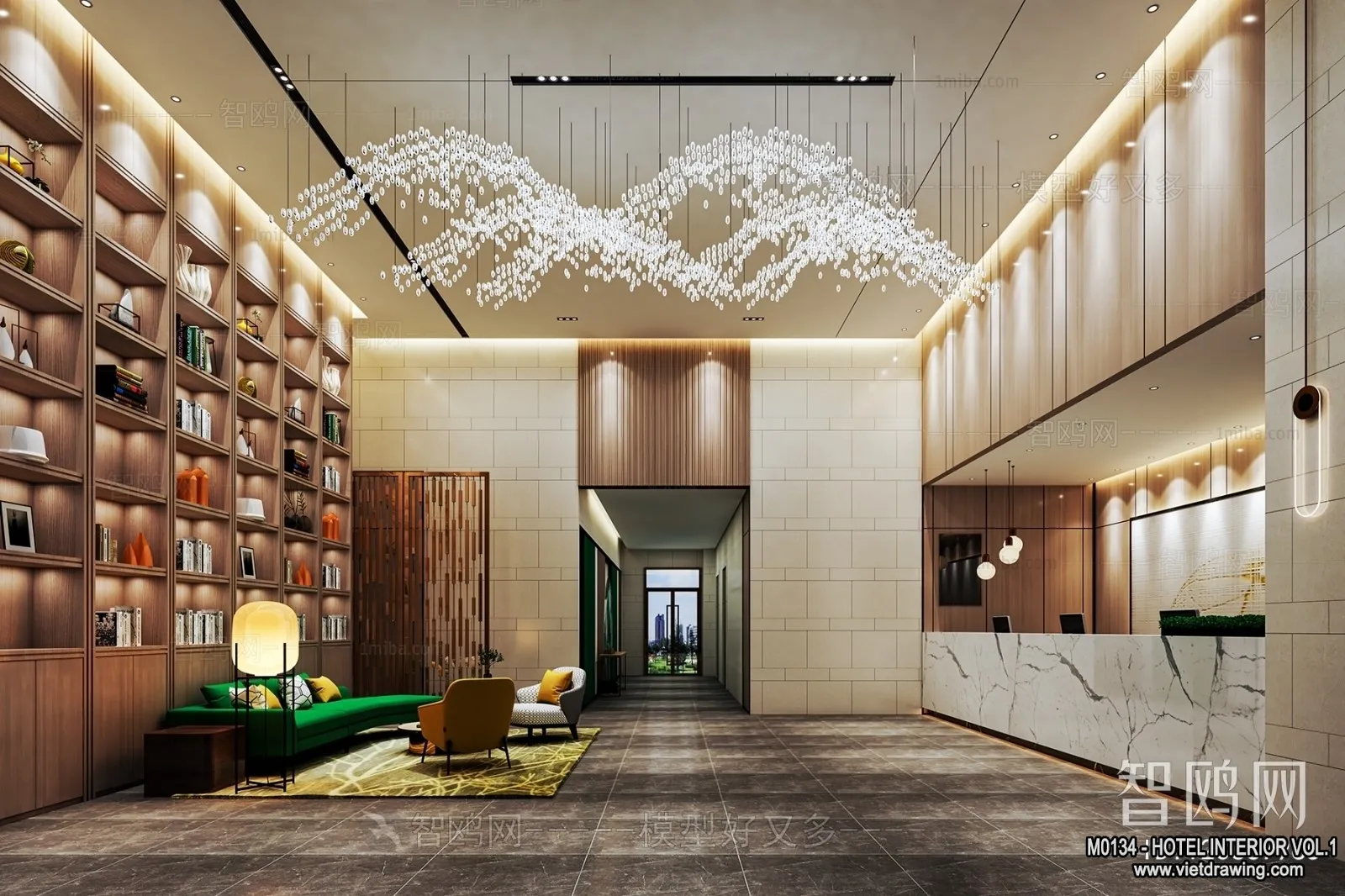 Hotel - Lobby - 3D Interior Scene - 3D Models - 428