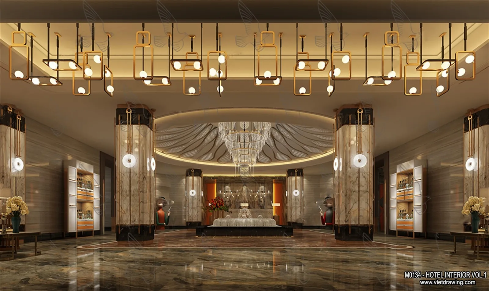 Hotel - Lobby - 3D Interior Scene - 3D Models - 429