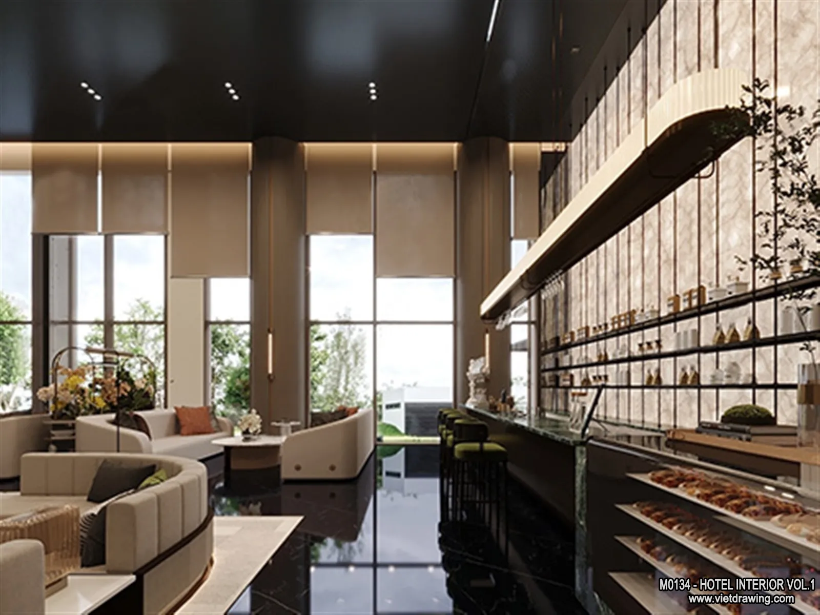 Hotel - Lobby - 3D Interior Scene - 3D Models - 431